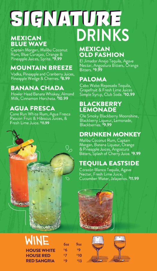 Gorilla Taco Bar Menu