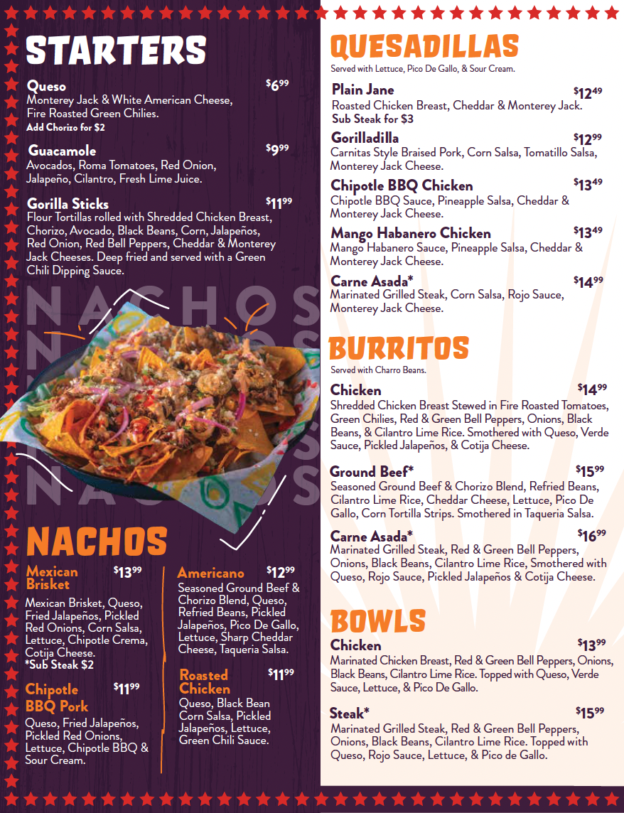 Gorilla Tao Menu Left Side