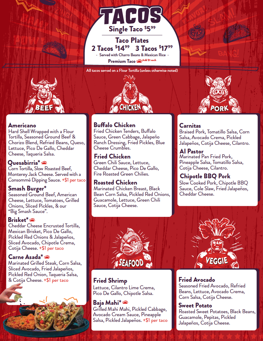 Gorilla Taco Menu Middle