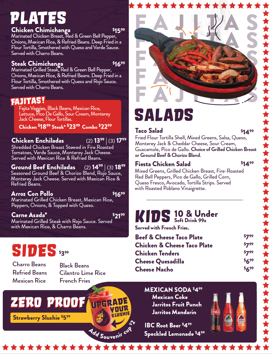 Gorilla Taco Menu Right Side